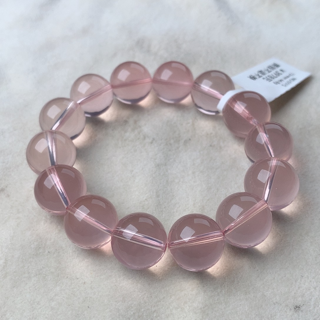 水晶手串未镶嵌冰橘粉