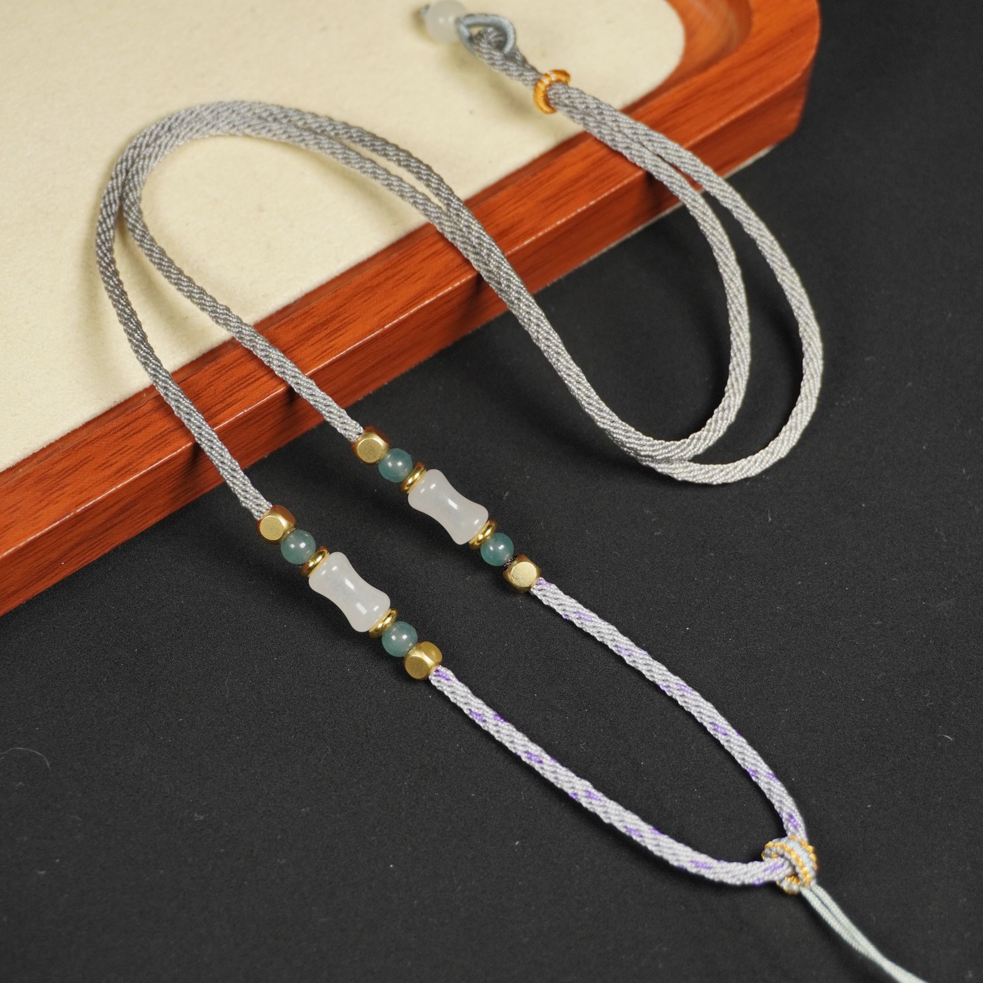 【皓玉绳】不掉色项链绳手工编织玉石玉佩吊坠挂绳可调节挂脖绳