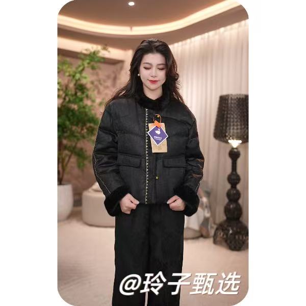 528613【如梦令】2025冬季新款新中式国风宋锦提花白鸭绒羽绒服