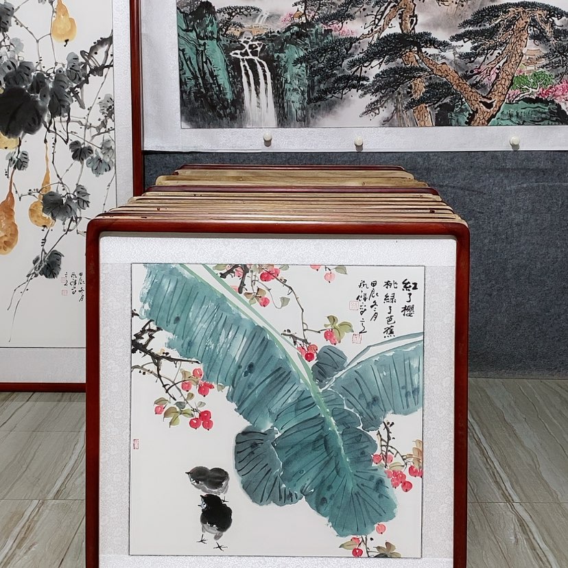 【闪购商品】国画书画作品带框65×65厘米