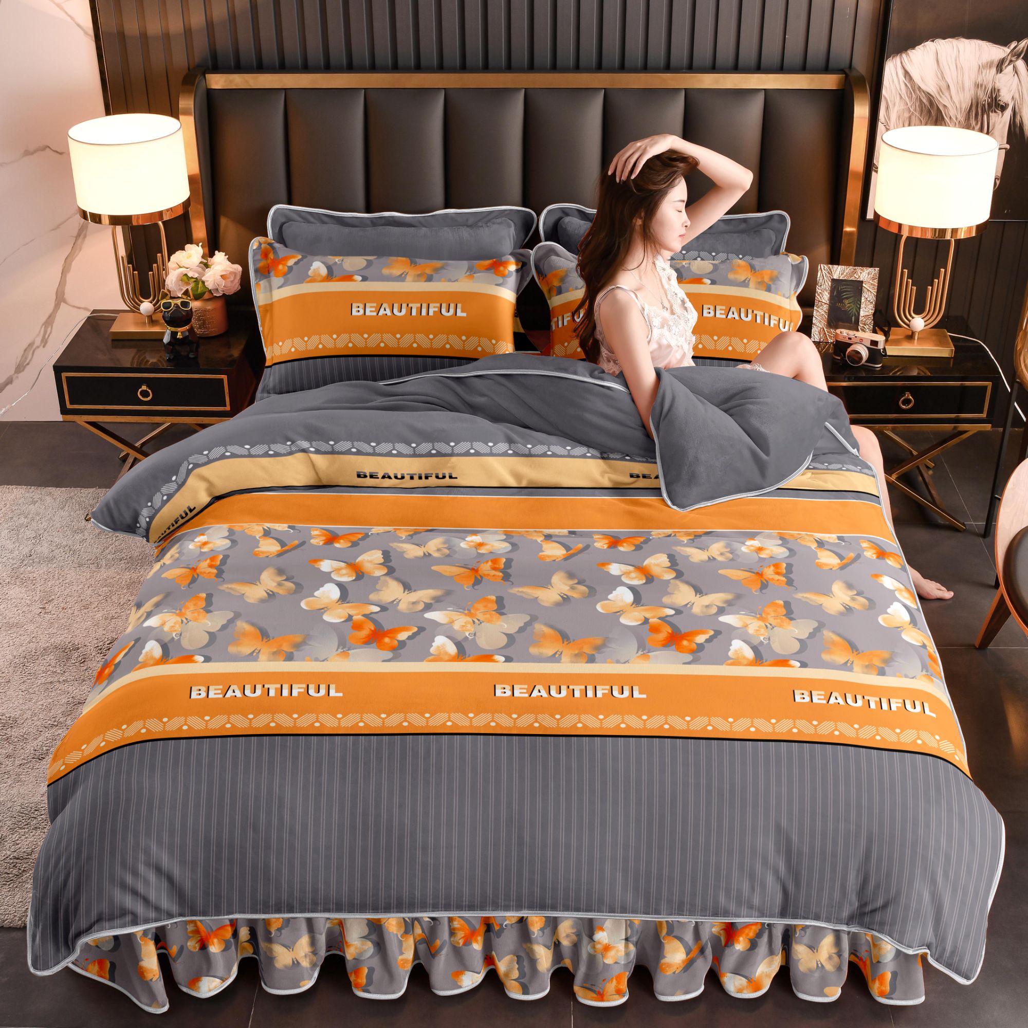 【爆款】双面绒加厚保暖四件套 印花加绒冬季加厚