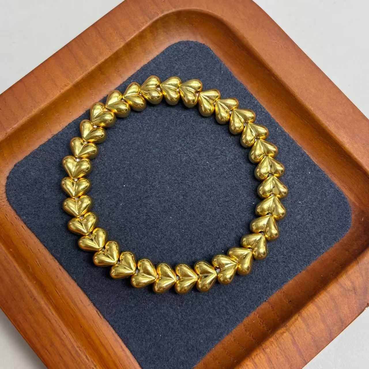 足金999屁桃满圈爱心麦穗造型饰品WH1334 手链