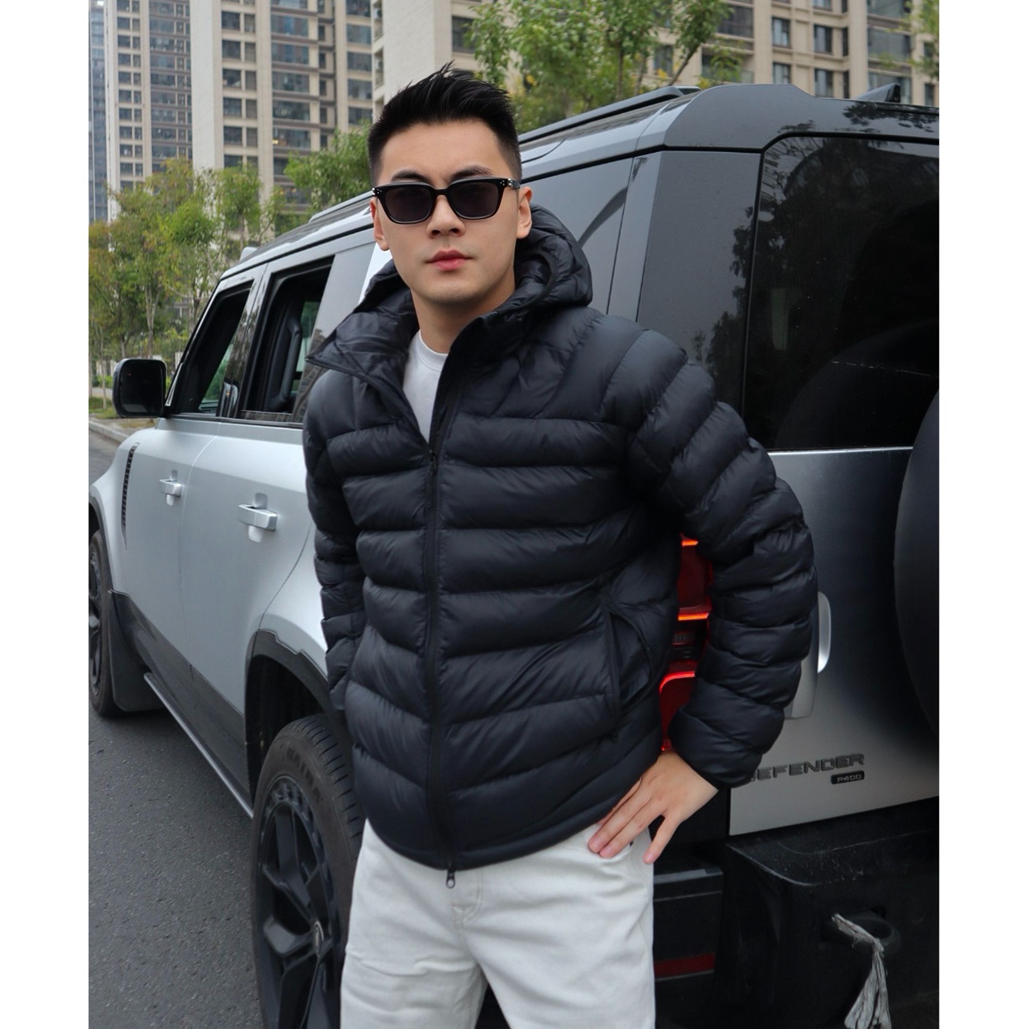 KE排骨棉服750蓬秋冬户外连帽纯色通勤防泼水锁温免烫抗皱外套