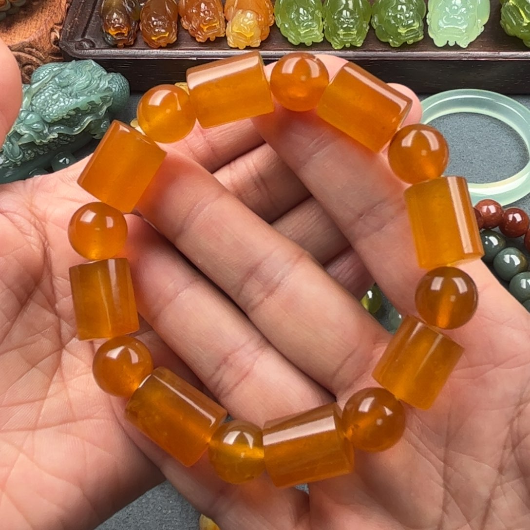 蛇纹石玉手串未镶嵌小*斌