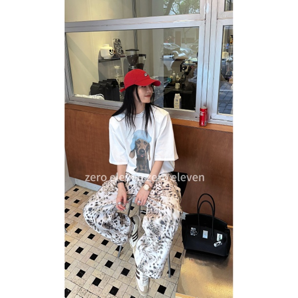 【特价NO退NO换】设计感宽松显瘦休闲百搭泡泡小狗垫肩T恤 SCC0707