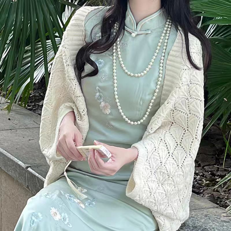 贝壳杉/仙女披肩开衫复古针织百搭新中式气质优雅搭配旗袍外搭
