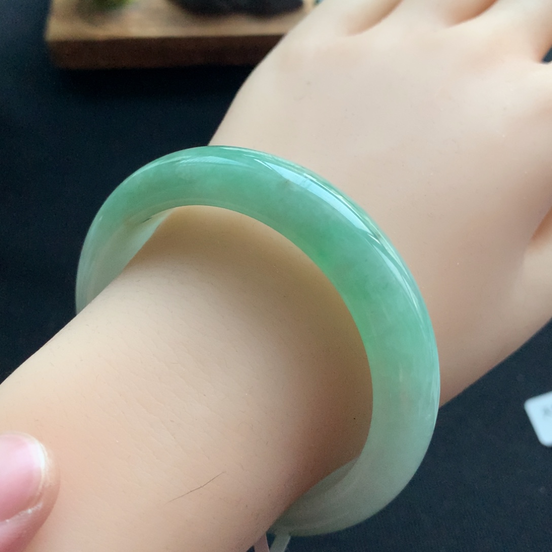 翡翠未镶嵌手镯4号55正