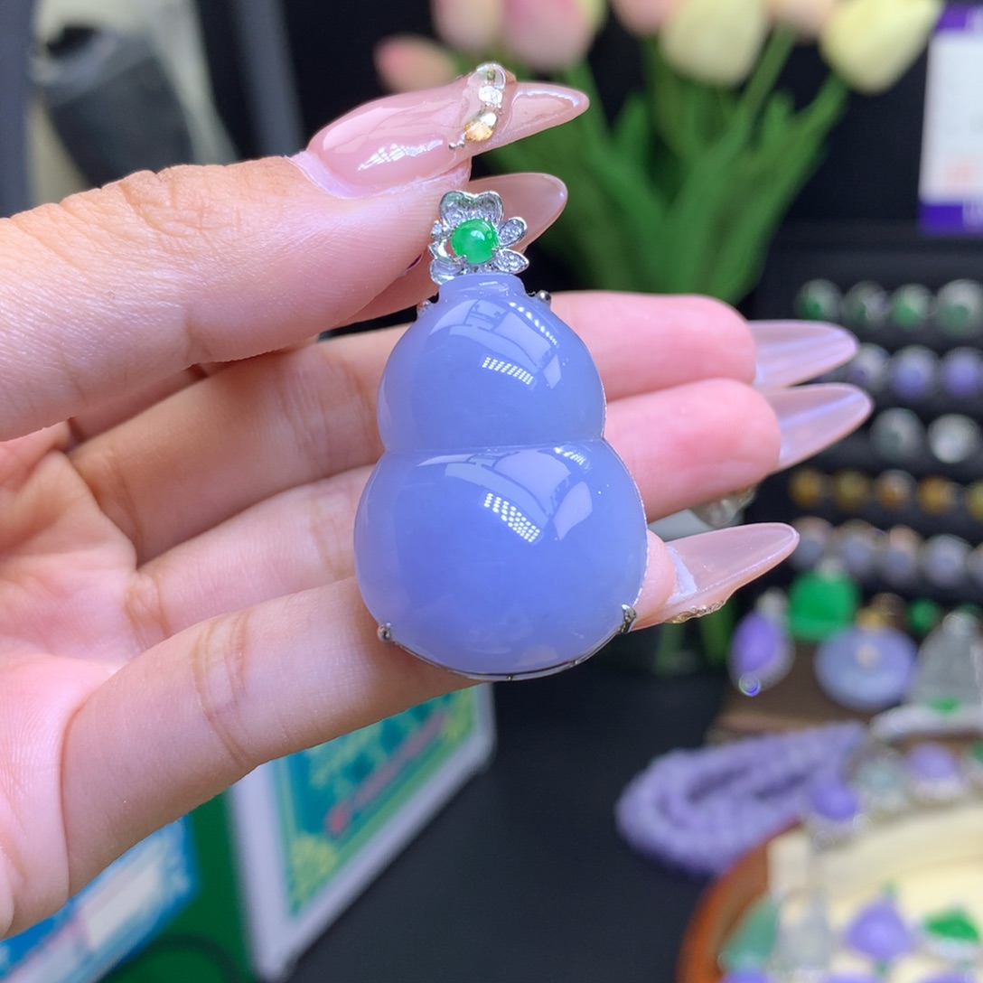 翡翠颈饰18K金镶嵌天然