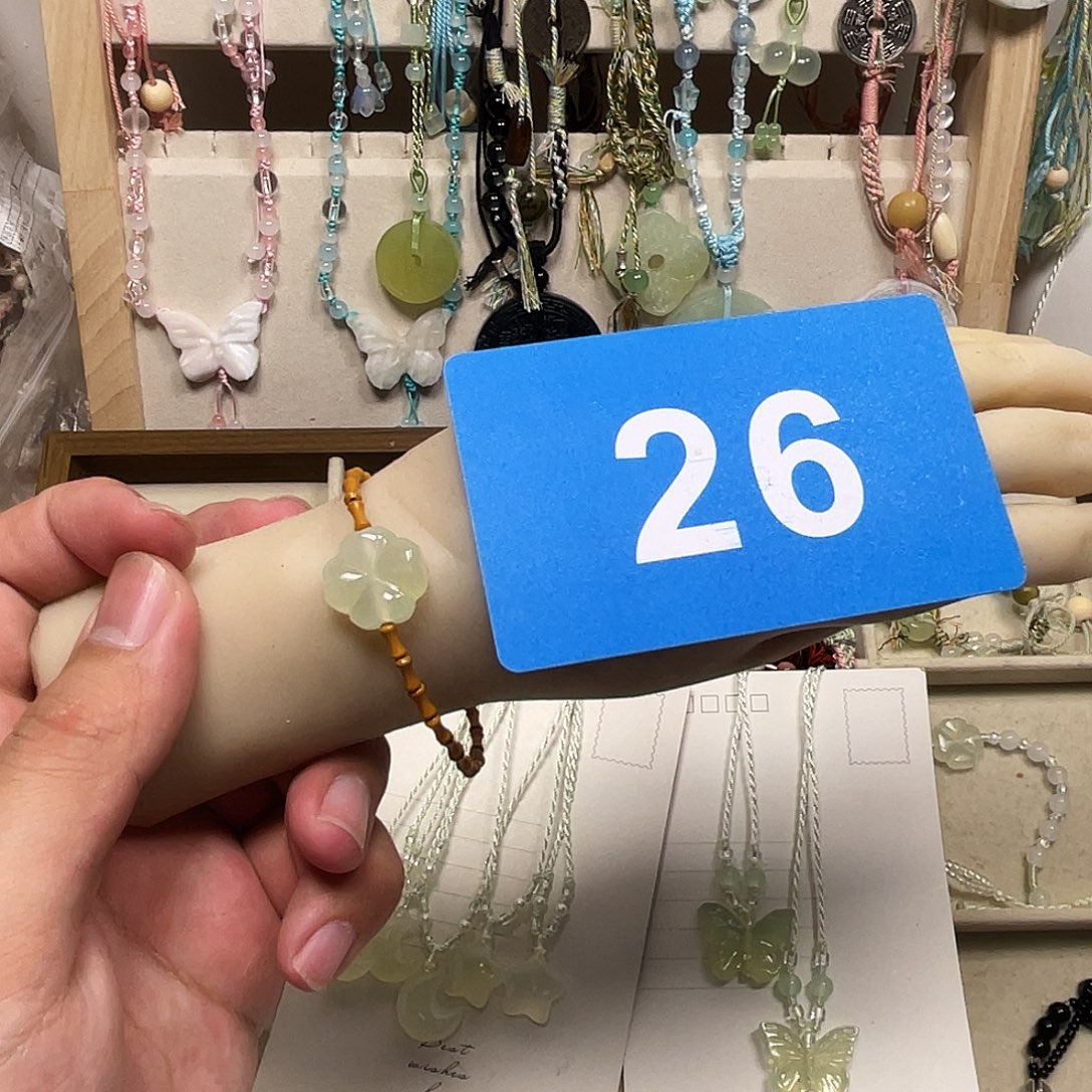 蛇纹石玉合金颈饰