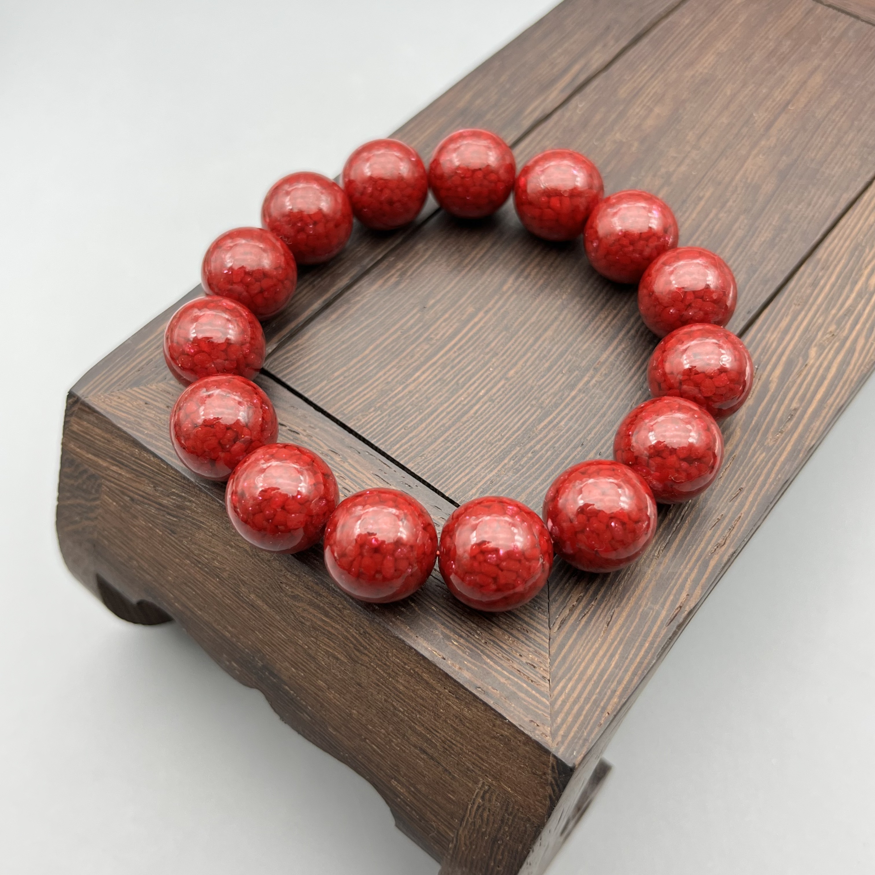 含辰砂工艺品JT364-晶体全透手链男女款14mm