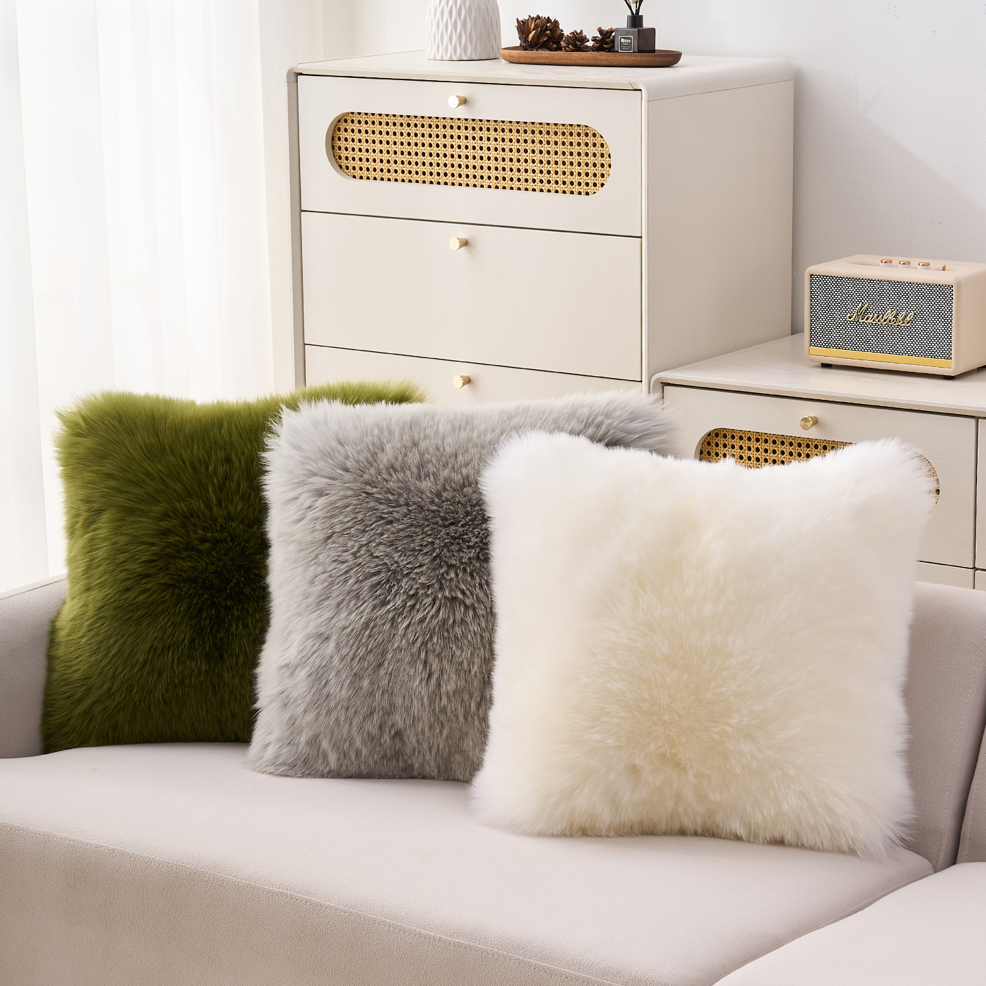 澳洲纯羊毛抱枕羊毛靠垫纯羊毛沙发垫椅垫坐垫羊毛抱抱垫靠背坐垫