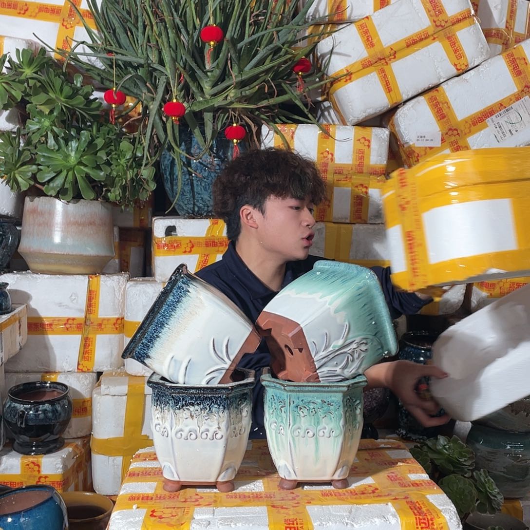 红陶宜兴紫砂花盆