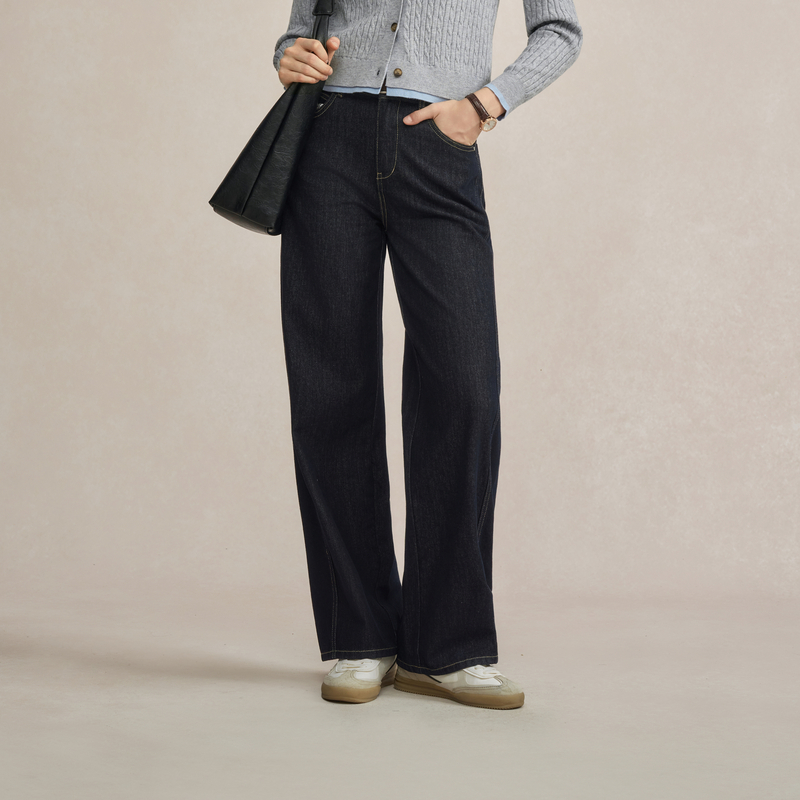 POLOWALK女式2025秋冬新品百搭直筒通勤显瘦阔腿长裤BVGW53720191