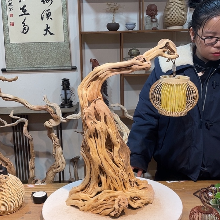 去***️木杜鹃根根艺摆件