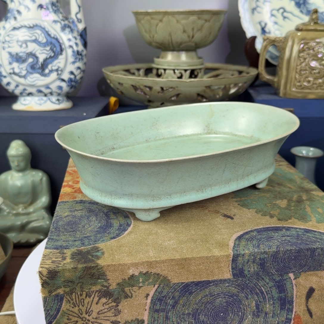 古***者摆件汝窑精品水仙盆