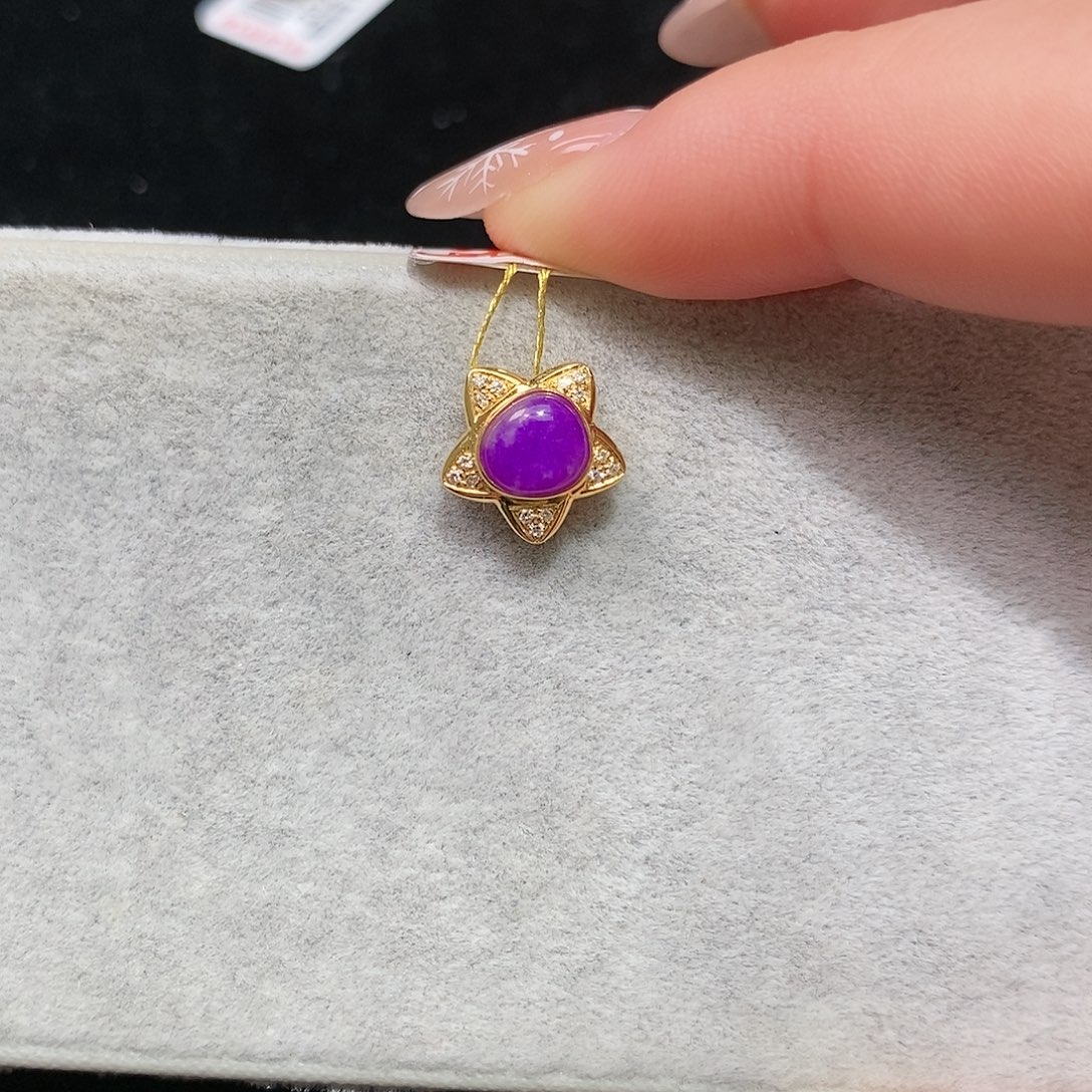 苏纪石（舒俱来）18K金镶嵌吊坠(不含链)