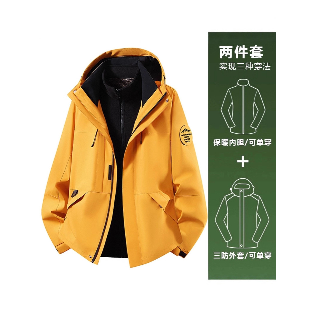 狼爪户外冲锋衣男女2025新款三合一可拆卸防风防水春秋季登山外套