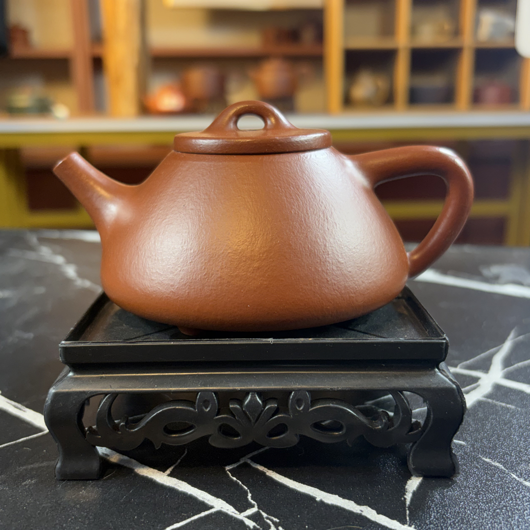 全手工朱泥150cc子冶石瓢紫砂壶小容量茶具纯手工