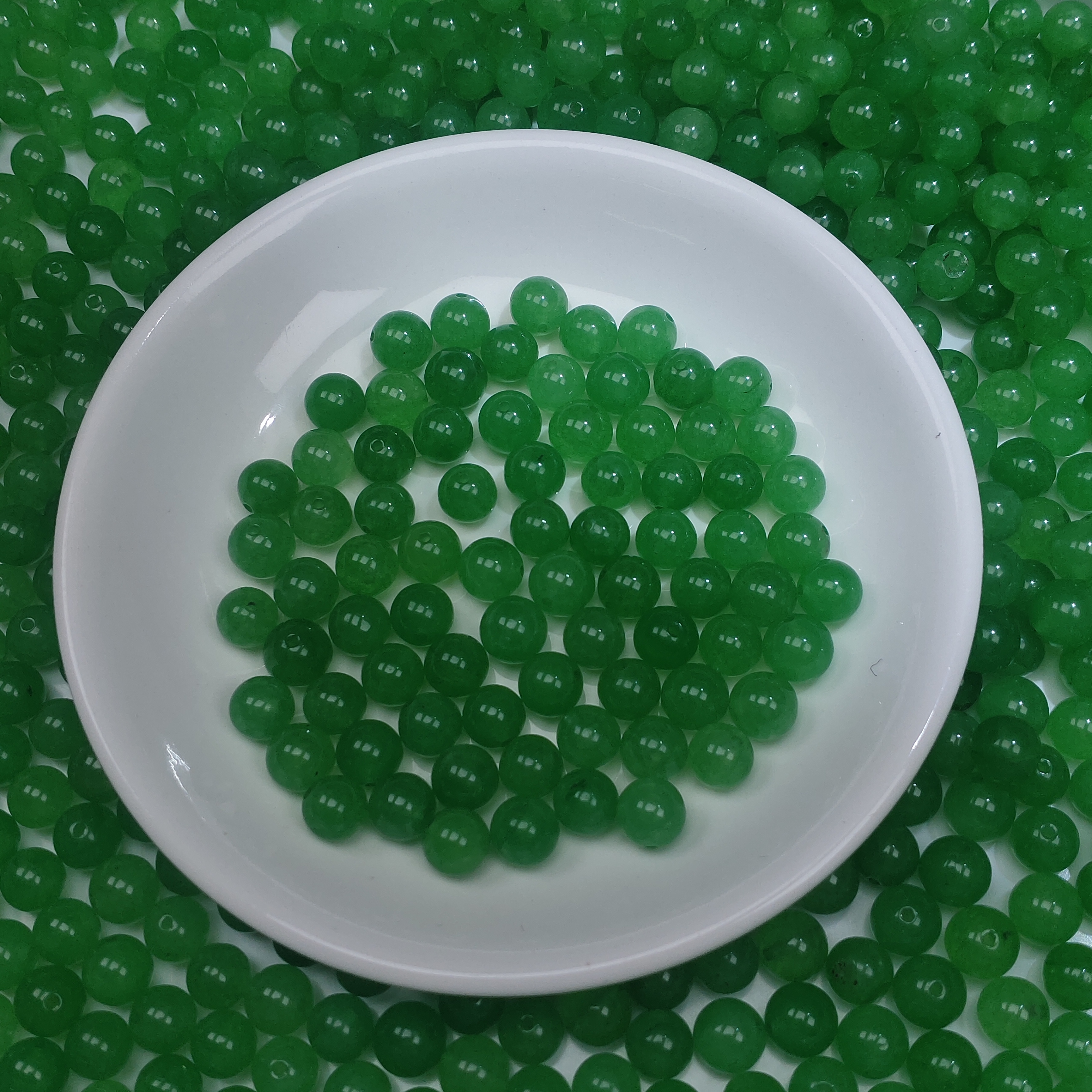 【散珠批发】W437冰绿8mm*25颗