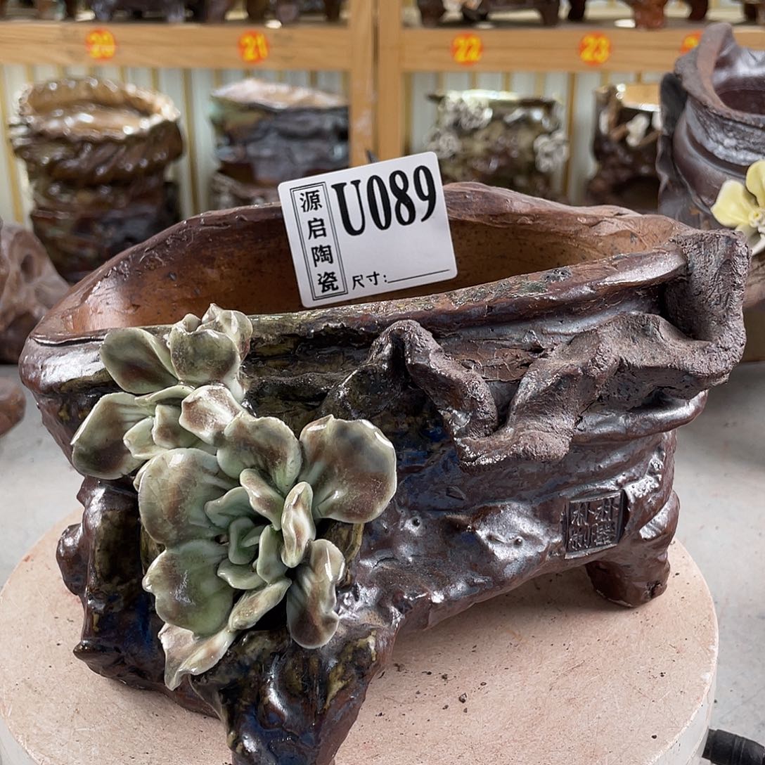 紫砂花盆景德镇陶瓷花盆089