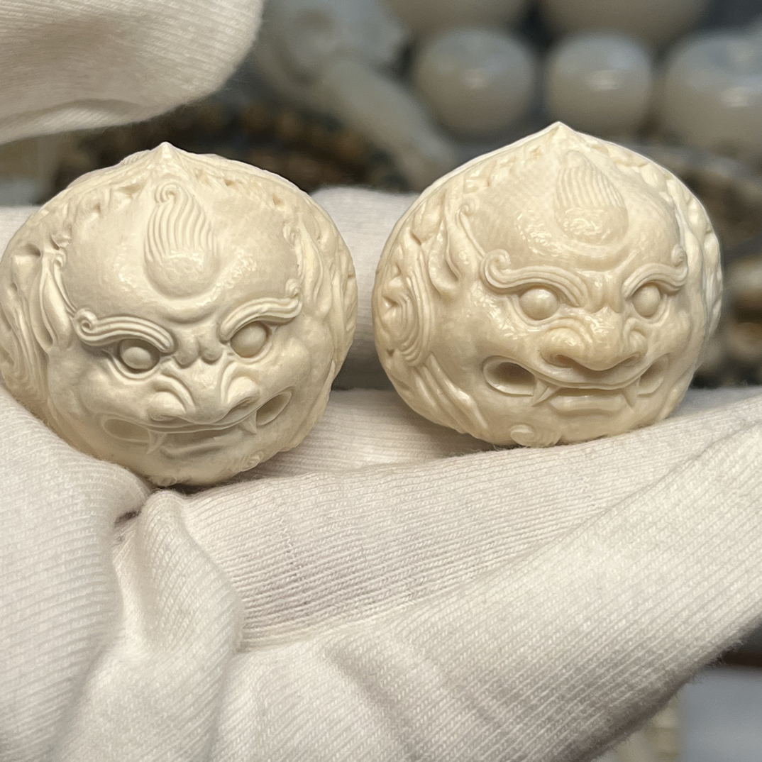 天然猛犸象牙手把球清刀工