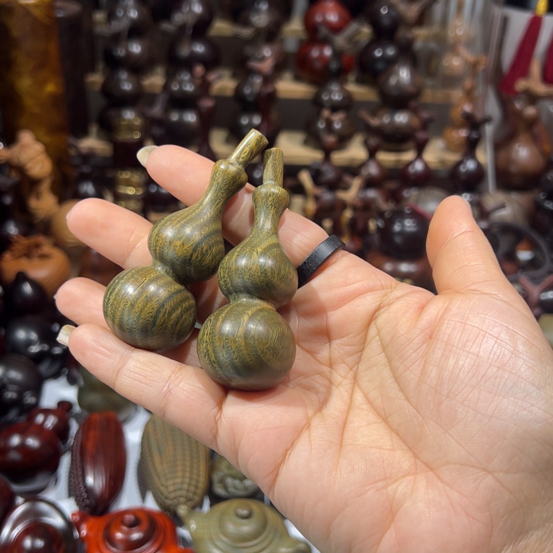 香榧木绿檀绿檀绿檀葫芦一对