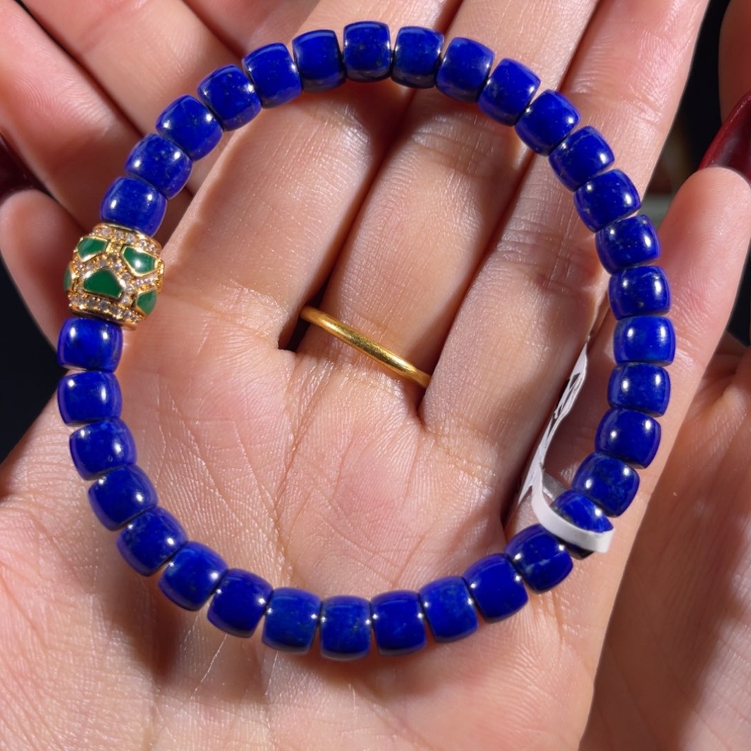 青金石手串未镶嵌青金 直切单圈 6.5mm