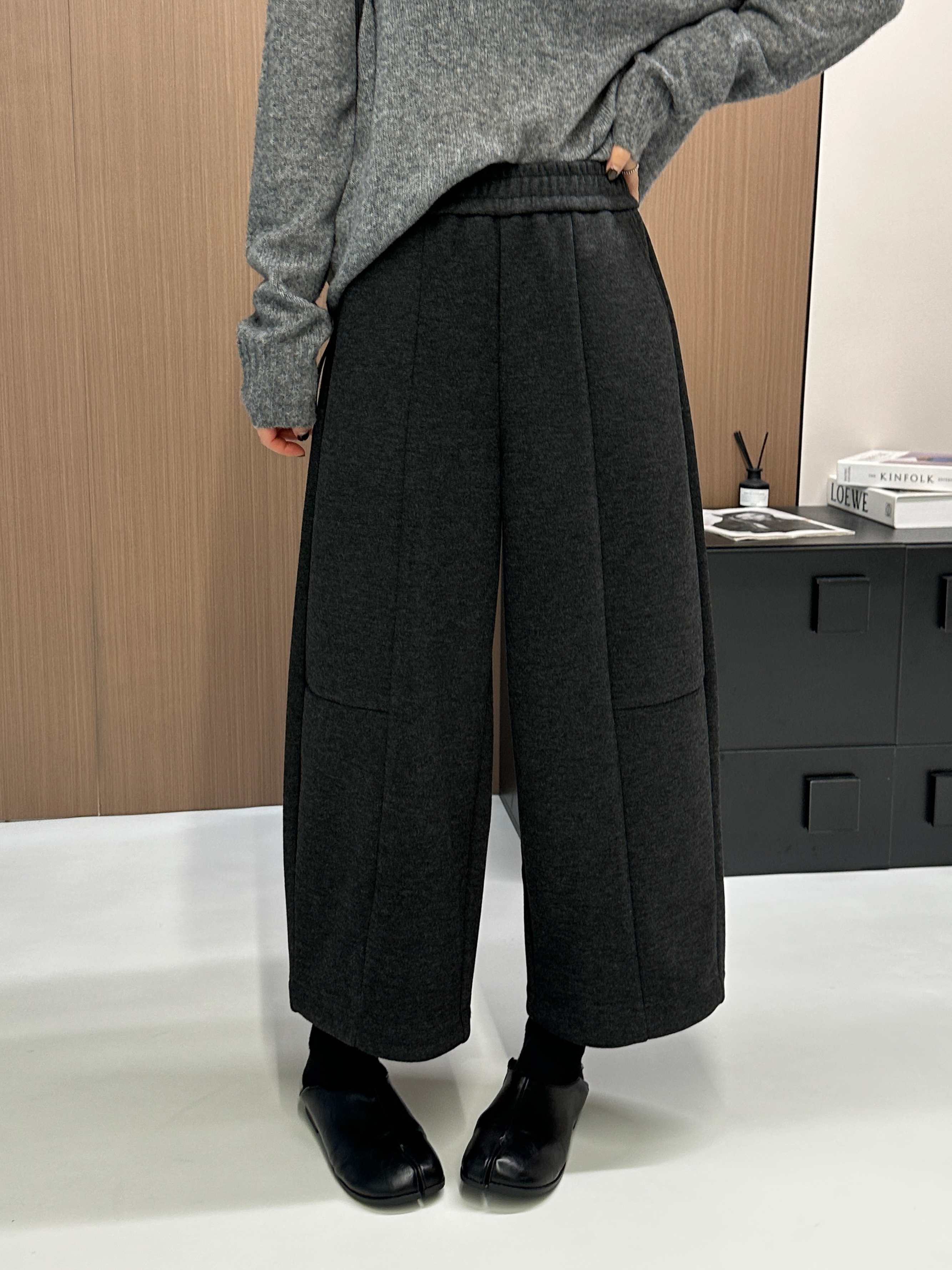 衣凡8536松紧腰宽松显瘦休闲直筒阔腿裤秋冬