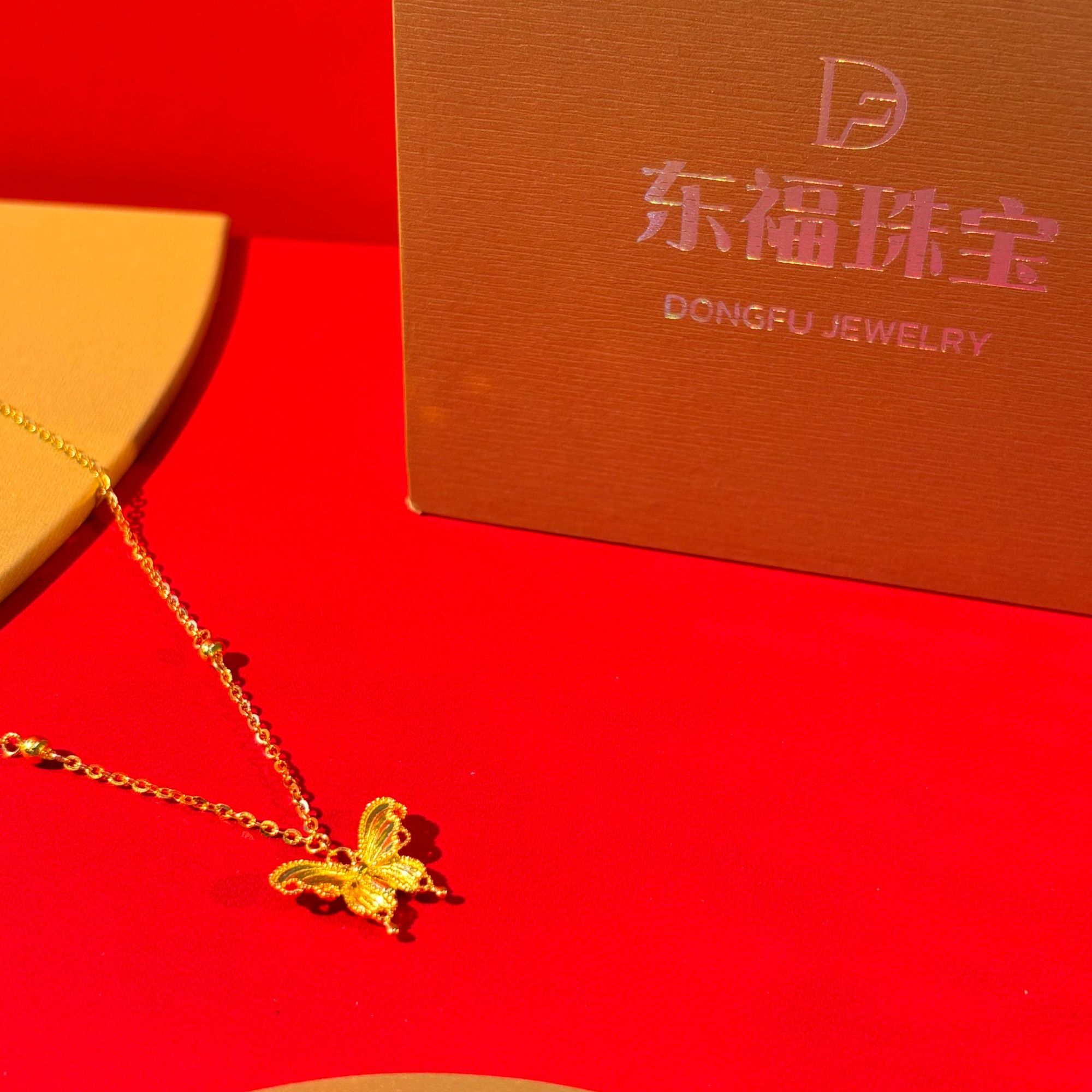 链子足银 蝴蝶项链手工气质时尚磨砂精致镶嵌精美