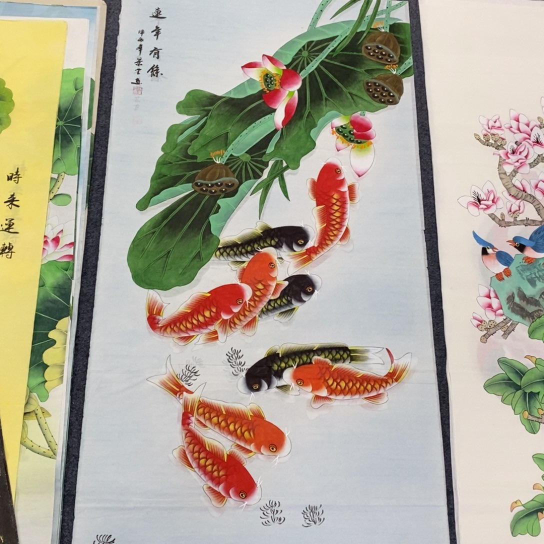 国画尺寸140✖️70四尺工笔手绘画