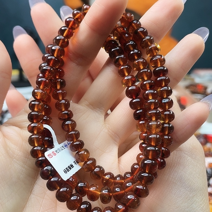 琥珀未镶嵌手链7+血珀108