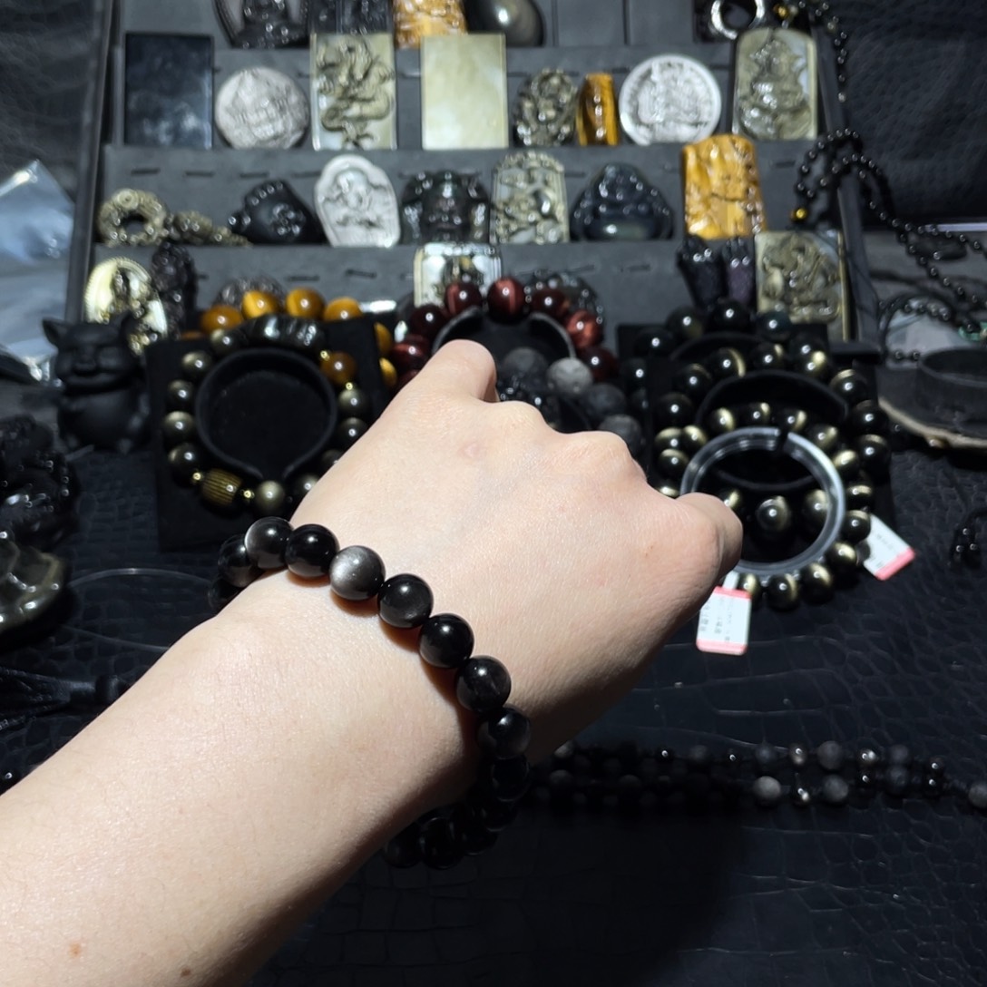 黑曜岩珠宝奇石未镶嵌山**光