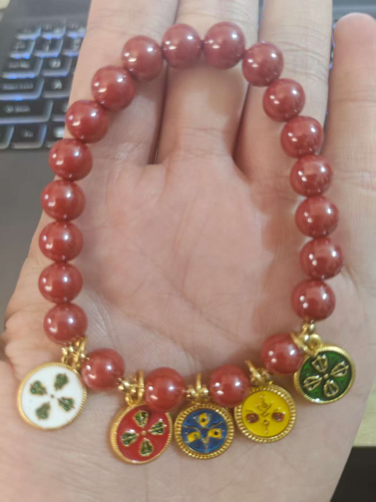 含辰砂工艺品（云)朱砂五路财手链