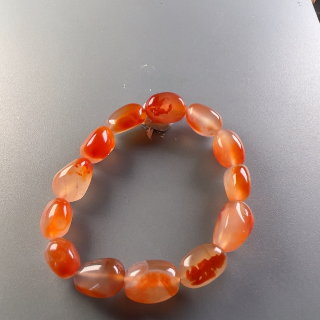 南红玛瑙天然原矿杨柳干掌冰飘随形单圈未镶嵌