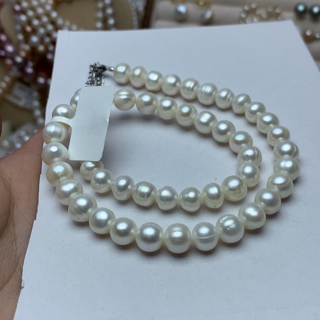 淡水珍珠8-9未镶嵌x4项链