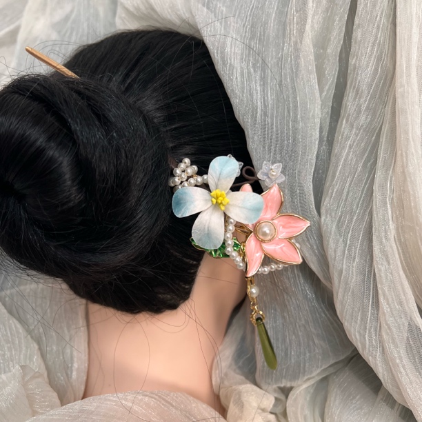 春亦归古风发饰绒花发簪 手工制作默认微瑕