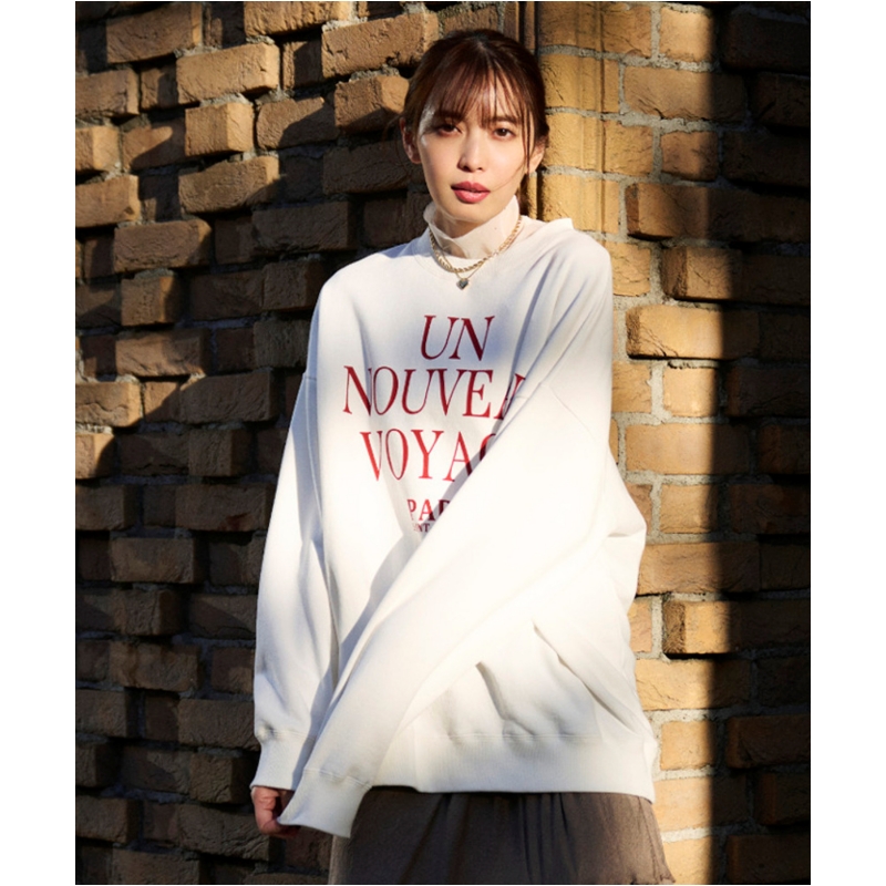 【Montendre】 春季新款 C 休闲字母印花套头慵懒风长袖卫衣