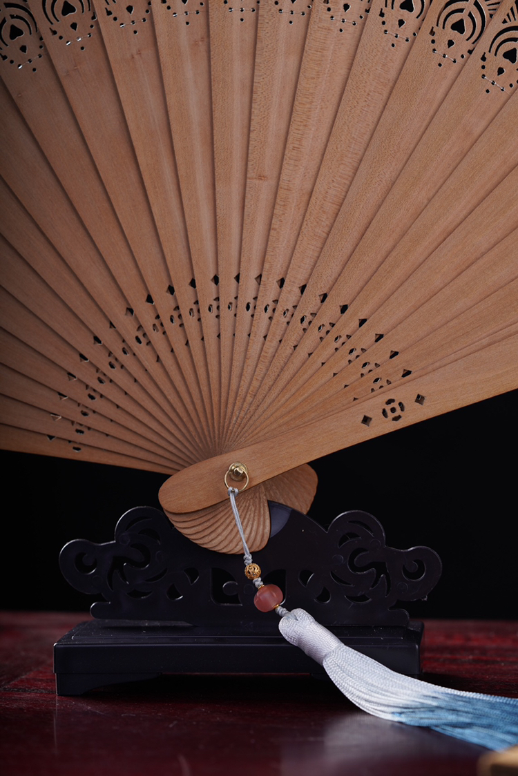 老山檀香 孔雀羽翊 扇子