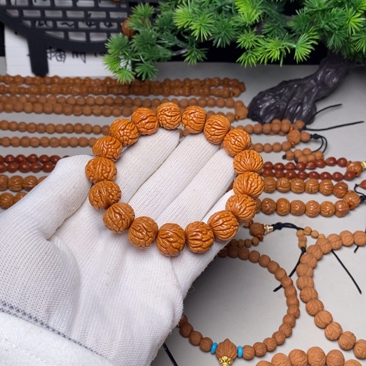 桃核手串荔枝纹手串