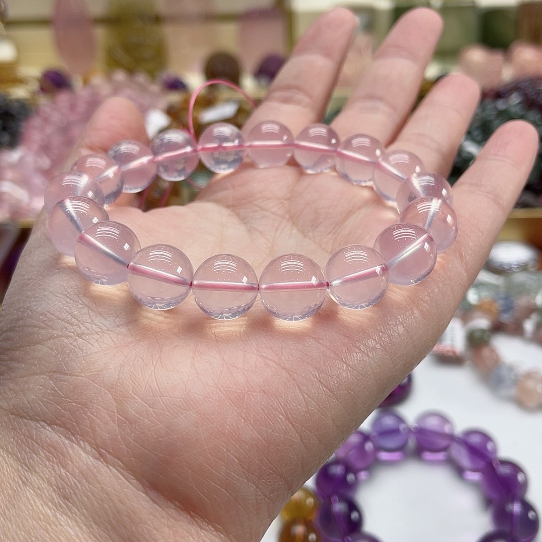 芙蓉石手链未镶嵌粉晶