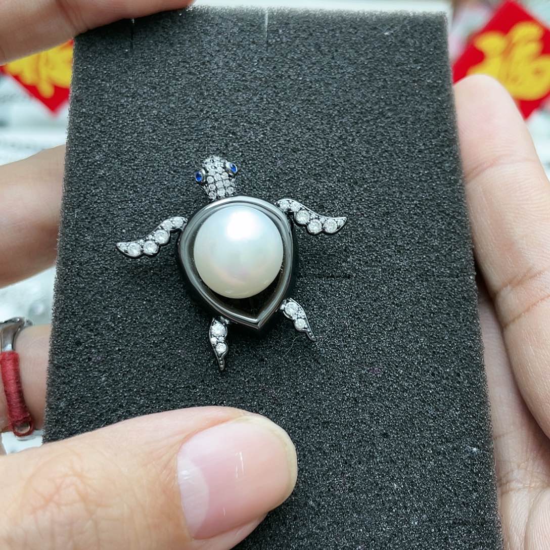 海水珍珠吊坠(不含链)银S925镶嵌