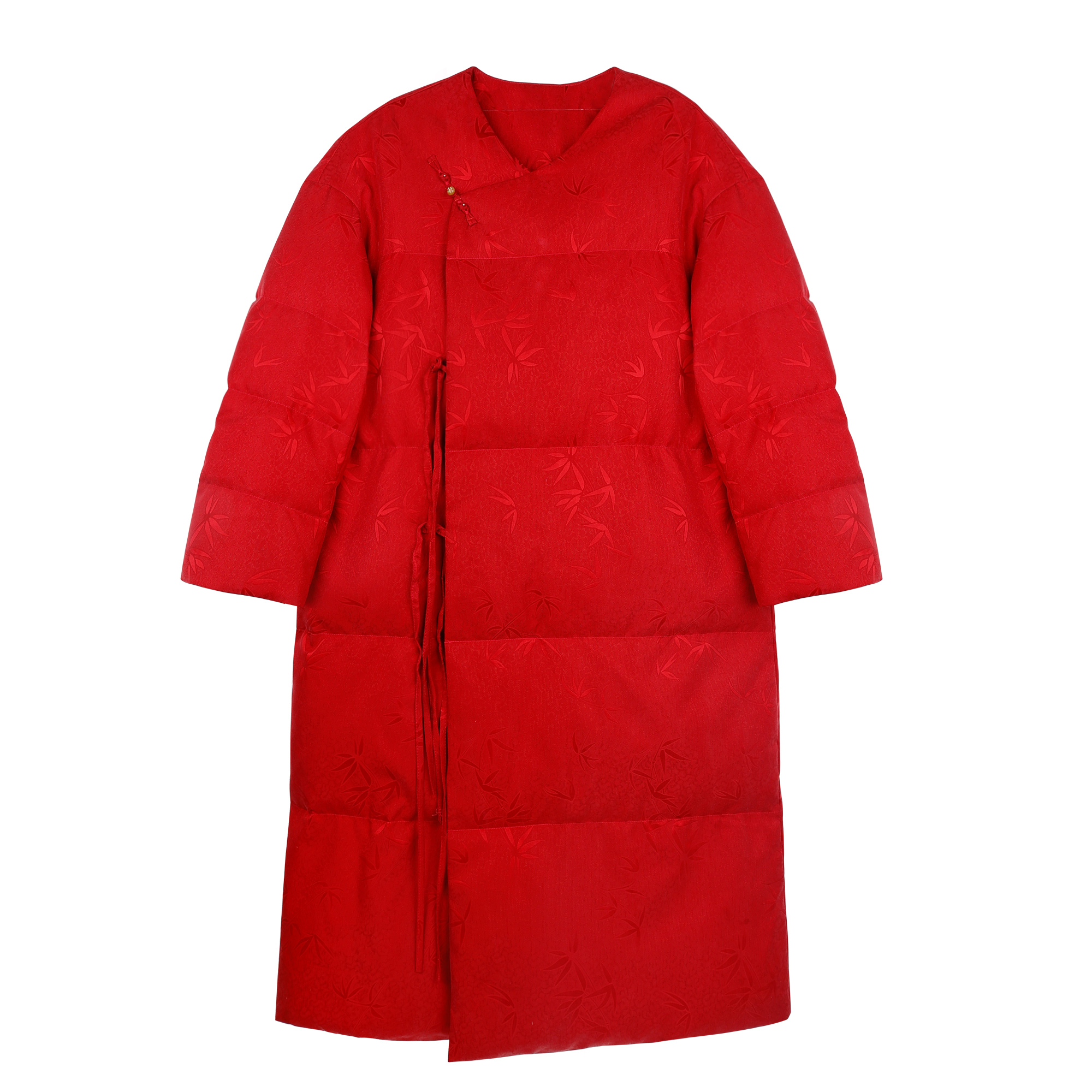 JINYU矜羽【长虹】红色长款羽绒服  新中式国风外套