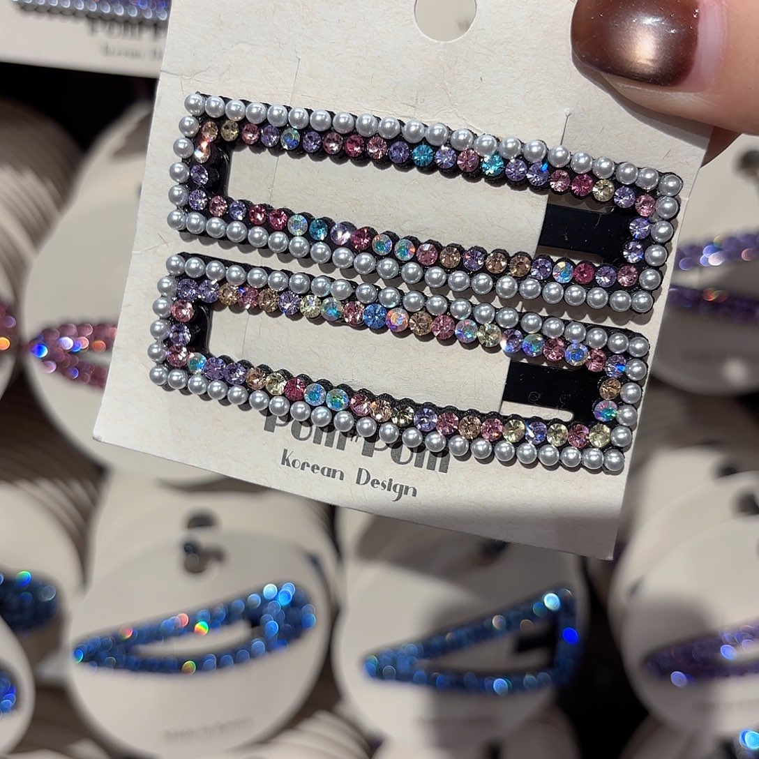 布艺铁合金彩色珍珠拜拜一对