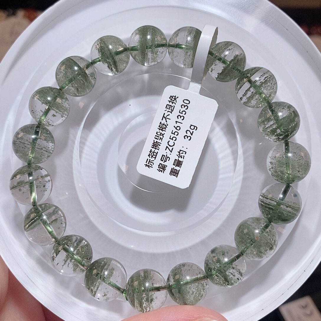 水晶手链未镶嵌F千层绿幽灵10.5