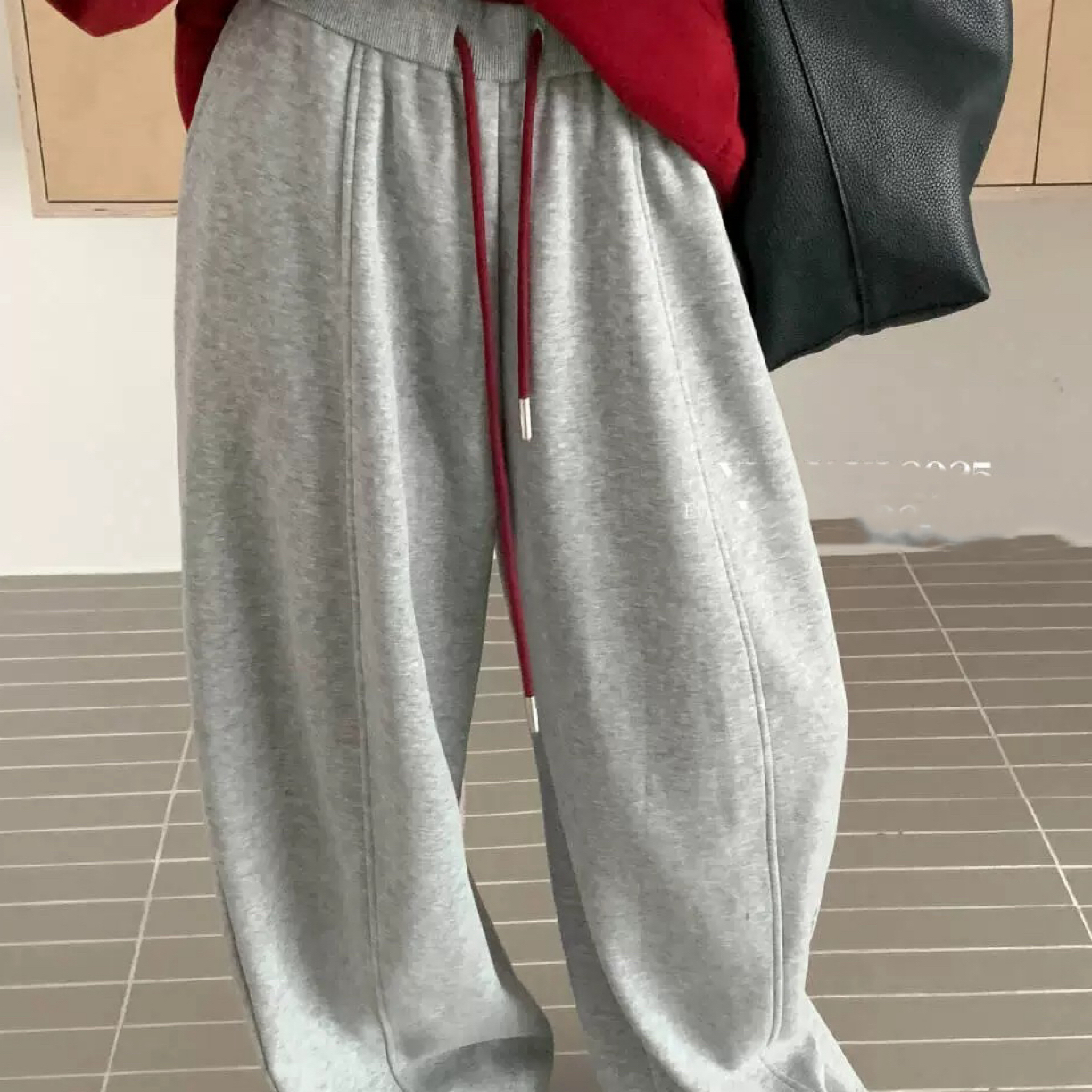 7190松紧腰中缝休闲裤