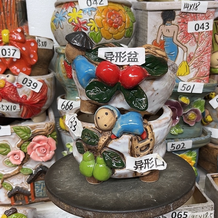 粗陶材质多肉花盆