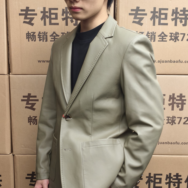 夹克西服男标准常规款1皮衣韩版休闲