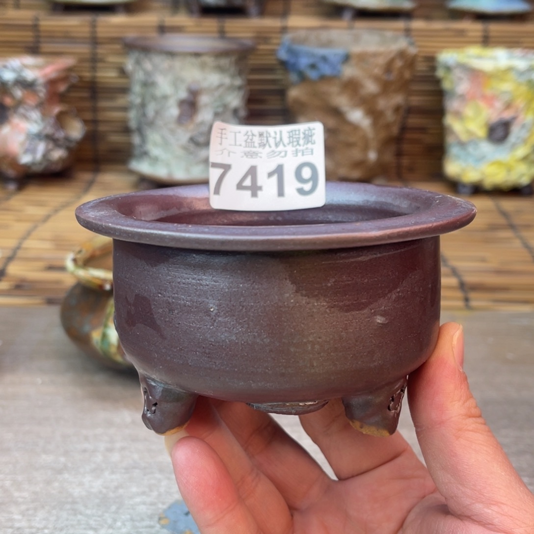 手工花盆默认瑕疵完美者勿拍