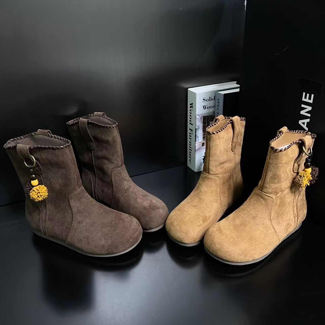 【复古棕桐】复古反绒皮马丁靴女2025秋季新款小众舒适慵懒短靴3016