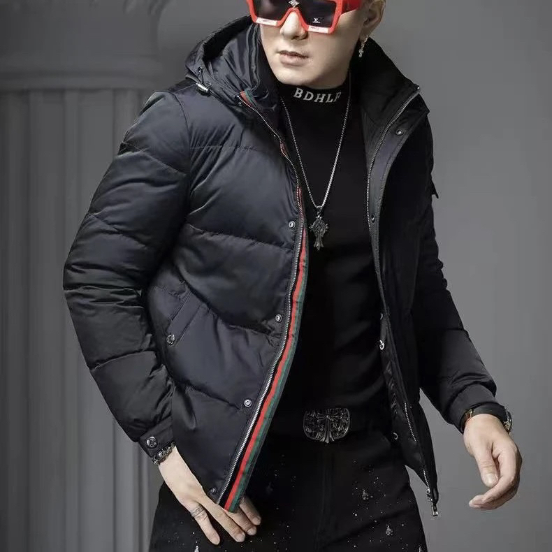 R008CR欧货.男士连帽精品羽绒服.90白鸭绒